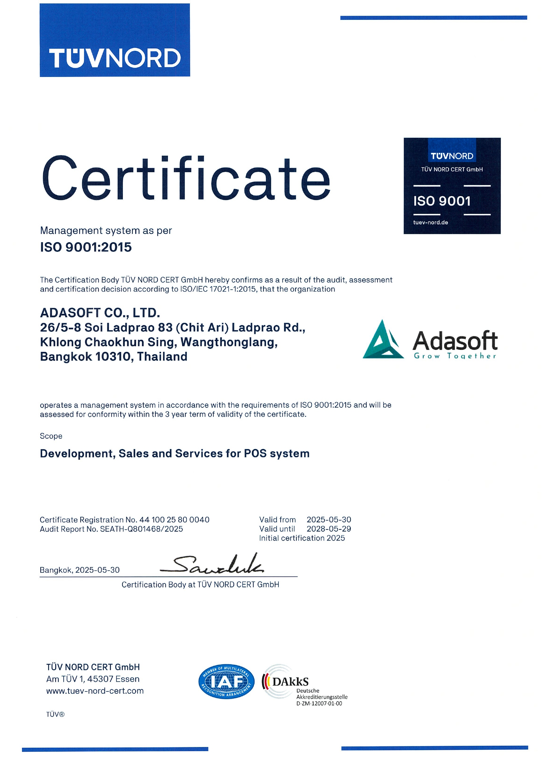 ISO 9001 Certificate